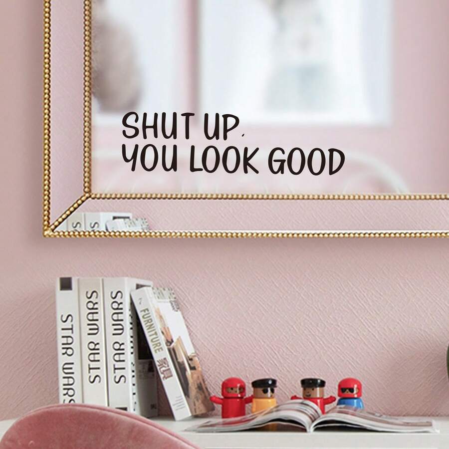 1pc Mirror Decals, Wall Decals For Bedroom, Living Room, Self Adhesive Home Decor Stickers - A - View 1