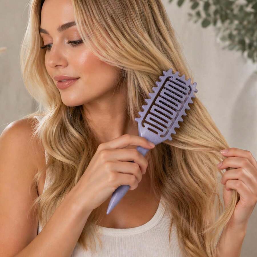 1pc Upgraded New Curly Hair Comb, Special Bristle Structure, Suitable For Various Hairstyles, Reduces Hair Loss And Pulling, Detangles Hair, Unisex, Easily Create Curly Hair - Multi-color - View 1