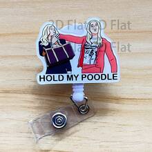 Retractable D-Card Holder Reel, Cute Cartoon Design, Nurse Hospital ID Badge Lanyard, Office Lanyard, 1pc - X666 - View 9