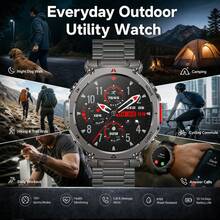 JIAYAOO Men's Outdoor Sports Smart Watch, 1.56‑Inch Large Screen, Built‑In 1000mAh Super Large Capacity Battery, Supports BT Calling, Voice Assistant, Bright LED Flashlight, Compass, Multiple Sports Modes, IP68 Waterproof, Compatible With IOS Phones Android - View 12
