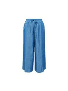 Women's Plus Size Straight Leg Pants, Drawstring Waist With Pockets, Non-Stretch Fabric, Casual And Comfortable - Blue - View 6