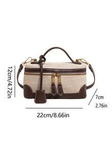Women's Mini Fashion Versatile Colorblock Casual Handbag - Coffee - View 7