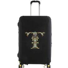 Elastic Luggage Cover, Vintage Glamorous Letter Print Luggage Protective Cover, Stretchable Dustproof Scratch-Resistant Reusable Travel Cover, Suitable For 18-32 Inch Luggage - Black - View 85