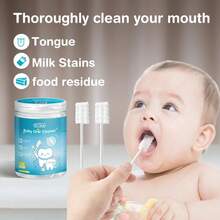 MAMIJOY 30pcs Disposable Individually Wrapped Wavy Gauze Baby Oral Tongue Cleaning Brush Heads - White - View 8