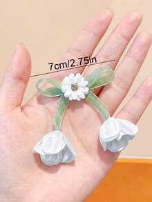 4/2/1pc Rhinestone Flower Tulip Hair Clips, Durable & Gentle On Hair, Sweet Cute Minimalist Hair Accessories For Women And Girls, Suitable For Daily Wear, School, Party, Vacation - Multicolor - View 6