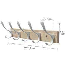 Vintage Solid Wood Wall-Mounted Hook & Bar, Multi-Functional Coat Rack, Suitable For Bathroom, Shower, Entryway, Living Room, Bedroom, Kitchen, Storage & Organization, Country Style Home Decor Accessory - 5 Hooks - View 8