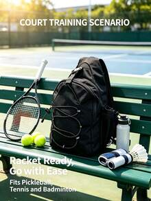 1PC New Pickleball Racket Bag, Large Capacity Multi-Compartment Tennis Badminton Pickleball Racket Storage Bag, Multi-Functional Backpack Outdoor Sports Bag, Water-Resistant Wear-Resistant Fabric, Grey/Black Optional, Suitable For Pickleball, Badminton, Tennis, Hiking And Other Outdoor Sports, Halloween Christmas New Year Gift - Multicolor - View 6
