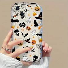 Halloween Pumpkin Pattern Shockproof Soft TPU Back Cover Compatible With IPhone 11/12/13/14/15/16/16Pro/16ProMax/17/17pro/17ProMax/18pro 18ProMax - Multicolor - View 5