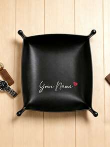 Custom Faux Leather Tray, Desktop Organizer Box, Personalized Gift For Men & Women, Jewelry, Keys And Dice Storage Rack, Ideal For Wedding, Bridesmaid Gifts And Party Favors - Multicolor - View 7