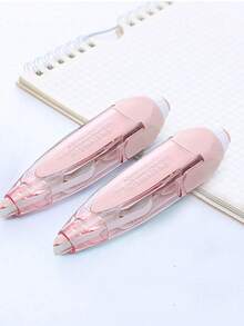 Aesthetic Pen Style Correction Tape, 1Pc Refillable White Out Tape With Replacement Core, Smooth Quick Dry No Smudge Mini Portable Stationery, Cute Desk Decor School Supplies For Students Teens, Office Homework Note Taking Back To School Gift - Multi-color - View 6