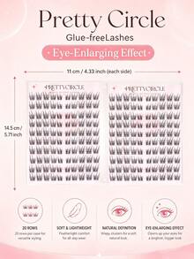 20-Row Glue-Free Large Capacity False Eyelash Book, Fine Hair-Like Mixed Length False Eyelashes, Ultra-Lightweight, Natural Fluffy Curly Effect, Almost No-Feel Comfortable Wear, Daily Eye Makeup - C - View 8