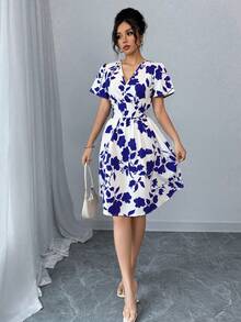 Women Short Dresses - Blue - View 2