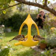 Hanging Bird Feeder For Outdoor Garden, Teardrop‑Shaped Wild Bird Food Dispenser With Drainage Design, Yard Tree Hanging Decor - Multi-color - View 3