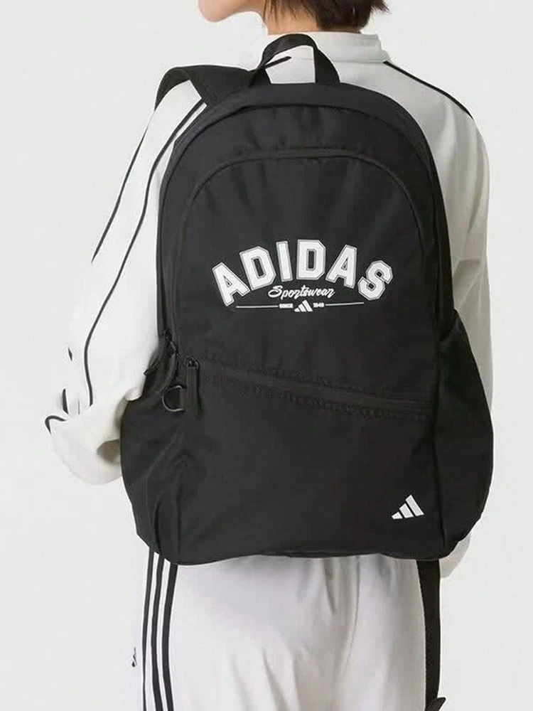 Adidas 25L Logo Minimalist Casual Commuter Backpack Unisex Couple Style Black - Black - View 1