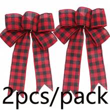 (2pcs/Pack) Christmas Tree Wreath Decoration Bows, Linen Bows Christmas Tree Decoration DIY Handmade Materials - Mixed Colors - View 22