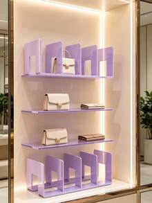 Transparent Acrylic Storage Organizer, 4 Compartments, Multi-Functional Dividers, Suitable For Handbags, Wallets, Books, Clothes, Sweaters, Towels, Applicable For Wardrobes, Bookshelves, Bedrooms, Bathrooms, Kitchens, Offices - Multicolor - View 6