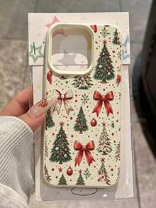 Phone Case: New Winter Christmas Tree Pattern Phone Case, Compatible With Apple 18/18Pro/18promax/17Pro 17Pro Max And 16 Plus 16 15 14 13 12 11Pro Max, Christmas Element Design, Comfortable Touch, Soft Material, Cute Phone Protective Case, Christmas Holiday Gift - Multicolor - View 2