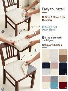 Non-Slip Chair Cover, Soft Plaid Pattern, Elastic Chair Cover, Suitable For Office And Home Chairs, Beautiful High Elastic Soft, Replaceable Old Surface, Protect Chairs, Aesthetic Home Decor, Christmas Home Decoration - Multicolor - View 9