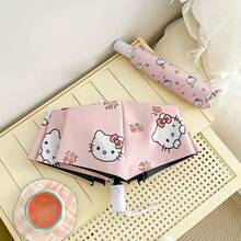 (Authorized)! Sanrio Hello Kitty Automatic Folding Umbrella - UV Protection, Sun/Rain Dual Use, Portable Design, Stainless Steel Frame, Cute Pattern, Suitable For Women, Casual Outdoor Accessory - KT Umbrella - View 8