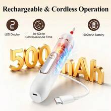 Electric Nail & Toe File 2-In-1 Hand & Foot Care Tool, With Replaceable Grinding Heads, Portable Callus Remover, Suitable For Fingernails And Toenails Manicure - A - View 7