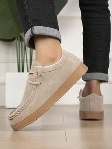 Men's Slip-On Loafers Lace-Free Casual Shoes For Commuting, Walking, Shopping And Daily Wear - Khaki - View 1