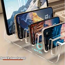 1pc Phone Storage Stand, Tablet Storage Box, Practical Storage Rack, Multi-Device Tablet/ Storage Stand, Electronic Storage Box, Desktop Phone Charging And Storage Stand, Base, Compartment - New Arrival - View 5