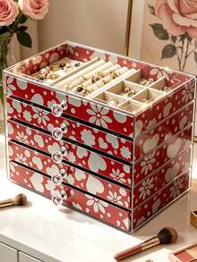 5-Layer Jewelry Box, Vintage Style Jewelry Storage Box, Drawer-Type Jewelry Box, Can Display Rings, Earrings, Necklaces, Bracelets, Mother's Day Gift, Bridesmaid Gift, Birthday Gift, - Multicolor - View 4