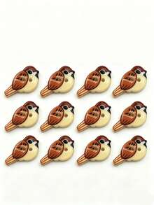 12pcs Handmade DIY Bird Shaped Buttons With 2 Eyes, Plastic Material, Suitable For Clothing, Hats, Bags, Multi-Color Bird Shaped Handmade Buttons For Sewing, Scrapbooking, DIY Clothing Decoration - A - View 14