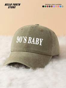 1pc "90'S BABY" Letter Print Baseball Cap, Fashionable & Versatile, Adjustable Lightweight Comfortable Sweatband Multi-Functional Baseball Cap, Sun Protection & Shade Hat For Travel, Suitable For Outfit Matching And Daily Use, Gift For Friends - A - View 3
