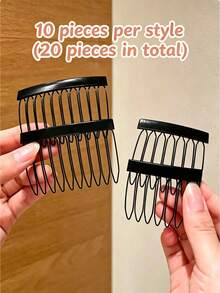 20/16/8/6/4pcs Practical Hair Accessories, Invisible Hair Combs, Side Volume Hair Clips, Small Fringe Hair Clips, Top Volume Clips, For Hairstyling, Makeup Fixing And Holiday Gift Hair Accessories - Multicolor - View 16