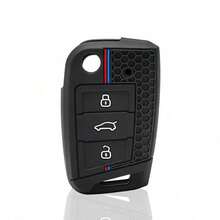 Car Silicone Key Case Cover For VW Golf 7 MK7 Tiguan MK2 T- T-Cross Octavia Kodiaq Karoq Seat Ateca Leon Fob - black - View 8