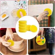 1/5/10 Pcs Ceramic Foam Sponge, For Crafting - Round, Highly Absorbent, Ideal For Coloring And Cleaning - Multicolor - View 3