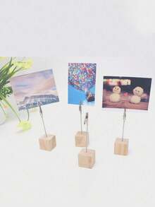 20pcs Wooden Card Holders, Memo Clips, Suitable For Price Tags, Photos, Table Signs And Table Number Display Photo Stands - Multicolor - View 10