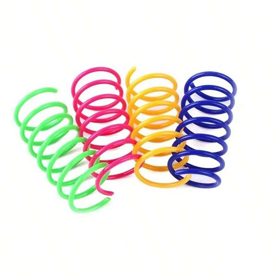 Cat Spring Teasing Toy Puzzle Pet Toy, Pet Interaction Cat Self Hi Toy Plastic Colorful Spring Bounce - View 1