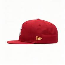 New Era 9FIFTY Adjustable Flat Brim Baseball Cap, Unisex Fashion Hat 72019 - Red - View 4