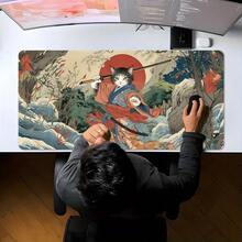 Mouse Pad Gaya Jepang - Desain Kucing Samurai & Pemandangan Ombak, Alas Gaming Anti Selip yang Diperpanjang, Alas Keyboard Ekstra Besar untuk Laptop dan PC, Hadiah Sempurna untuk Pecinta Kucing dan Penggemar Anime - kucing samurai - View 9