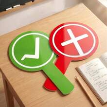 8 Double-Sided Handheld Response Cards - "Correct" & "Incorrect" Signs, Handheld Voting Paddles, Answer Paddles, For Classroom Interactive Teaching Props, Family Games, Interactive Learning Activities, Team Building Activity Voting - Multicolor - View 4