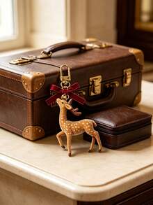 Velvet Bow And Bell Reindeer Bag Charm – Featuring A Velvet Bow And A Bell; Stylish And Practical; Suitable As A Birthday Or Christmas Gift. - Multicolor - View 4