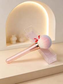 1pc Large Fluffy Powder Makeup Brush, Gradient Color Soft Bristle Cosmetic Brush, Pink Transparent Handle Face Blush Brush, Dense Gentle Bristles, Professional Makeup Tool For Loose Powder, Blush, Daily Face Makeup Application - Multicolor - View 5