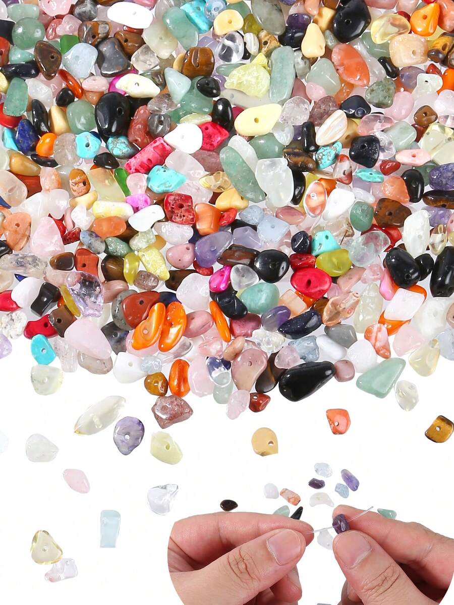 Colorful Natural Chip Stone Beads For Jewelry Making, Irregular Stone For Bracelet Necklace Crafting, Gemstone Healing Crystal Loose Rocks Bead - Stone Beads - View 1