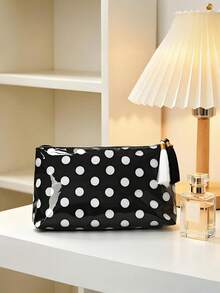 Dot Large Capacity Flowy Makeup Bag - Women's Shower Storage Bag - Portable Cosmetics Storage Bag - Travel, Business Or Home Carry-On Beauty And Miscellaneous Items Storage - Multicolor - View 2