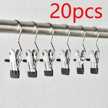 1/5/10/20pcs Heavy Duty Stainless Steel Clothes Pegs With Hooks, Non-Slip Multi-Functional Pants Skirt Drying Clips, Space-Saving Bedroom Dorm Home Closet Storage Clips - Multicolor - View 19
