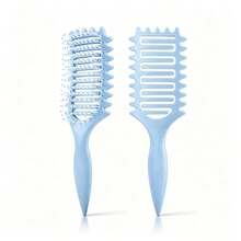 1pc Upgraded New Curly Hair Comb, Special Bristle Structure, Suitable For Various Hairstyles, Reduces Hair Loss And Pulling, Detangles Hair, Unisex, Easily Create Curly Hair - Multi-color - View 7