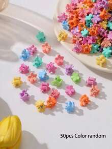 20/30/40/50/100pcs Kids Random Color Macaron Mini Hair Clips, Simple Versatile Daily Wear Hair Accessories - Multicolor - View 19