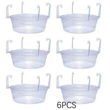 1/6pcs Transparent Round Plastic Hanging Basket Flower Pot Bottom Tray Drip Pan Hanging Indoor Plants - Flower Basket Tray - View 13