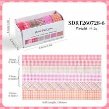 6 Rolls Bubble Grid PET Washi Tape, Cute Decorative Sticker Tape, Journaling DIY Craft Supplies, Perfect For Scrapbook, DIY Crafts, Card‑Making - Multicolor - View 16