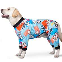 1pc Dog , Cute Style, Soft, Comfortable, Breathable, Anti-Shedding Pet Clothing, Breathable High Elasticity Full Coverage Pet , All-Over Print Design, Dog Pajamas, Pet Loungewear, Suitable For Large, Medium And Small Dogs, All Seasons - Blue - View 10