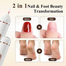 Electric Nail & Toe File 2-In-1 Hand & Foot Care Tool, With Replaceable Grinding Heads, Portable Callus Remover, Suitable For Fingernails And Toenails Manicure - A - View 6