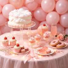 Transparent Round Acrylic Cake Stand, Transparent Cupcake Stand, Dessert Cupcake Pastry Candy Display Rack, Suitable For Dessert Table, Birthday Party, Wedding Event - Multicolor - View 4