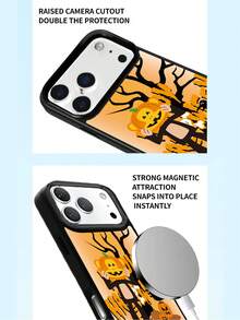 Licensed Paul Frank Magnetic Matte Large Hole Phone Case, Full Coverage Anti-Drop Protection For Camera, Halloween Pumpkin Lantern Head Monkey Pattern, New Style Compatible With Iphone 11/12/13/14/15/16/17 Pro Max Series Phone Protective Cover, Holiday Gift, Daily Commute, Daily Anti-Drop Highly Attractive Model - Multicolor - View 4